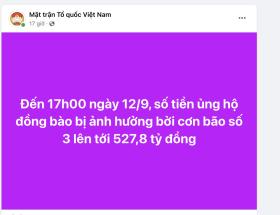 MTTQ Việt Nam công bố hơn 12.000 trang sao kê tiền ủng hộ đồng bào bị bão lũ