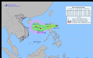 Áp thấp nhiệt đới giật cấp 9, cách quần đảo Hoàng Sa 820km, di chuyển theo hướng Tây với tốc độ rất nhanh