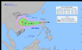 Áp thấp nhiệt đới giật cấp 9, cách quần đảo Hoàng Sa 820km, di chuyển theo hướng Tây với tốc độ rất nhanh