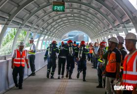 Hơn 1.000 người diễn tập cứu nạn cháy nổ ở ga Tân Cảng metro số 1  第3张